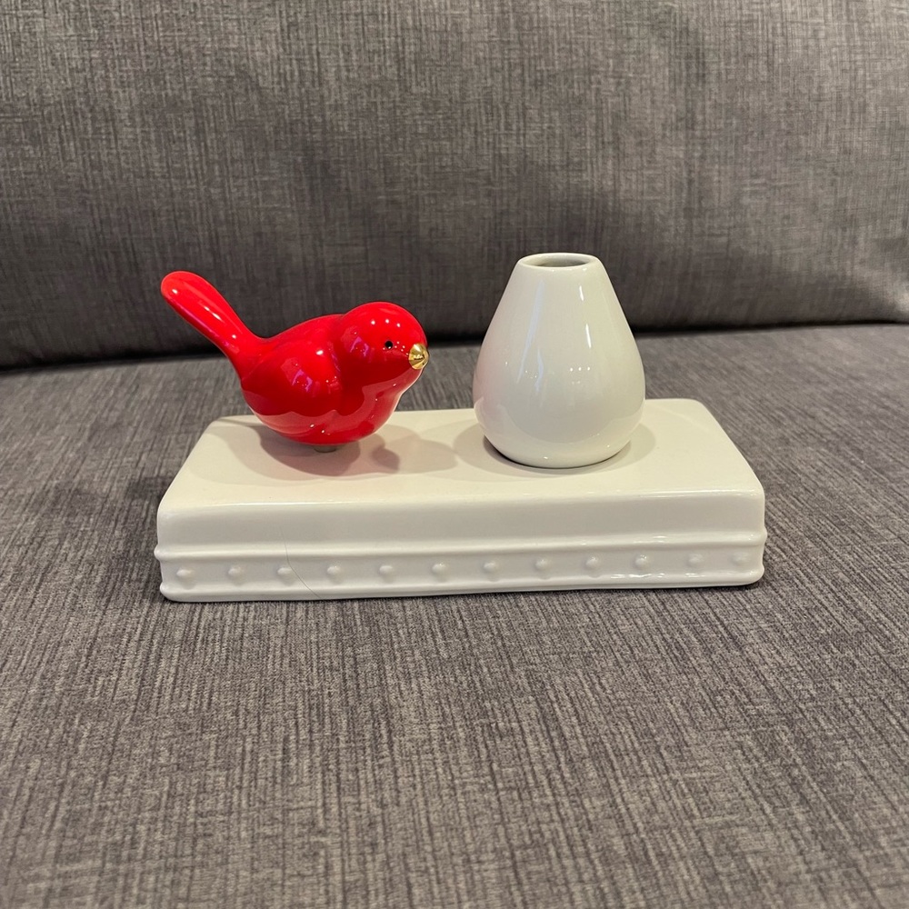 Retired Nora Fleming Bud Vase Toothpick Holder Pearl Dot - Signed NF.